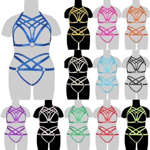 Body Harness For Women Bdsm Straps Erotic Accessories Sexy Plus Size Lingerie Set Cage Bra Corset Punk Goth Clothes Garter Belt