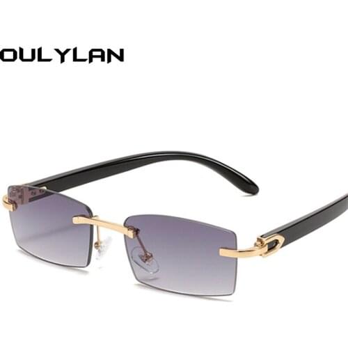Oulylan Womems Rimless Sunglasses Luxury Brand Designer Square Sun Glasses for Men Vintgae Trimming Gradient Eyeglasses UV400