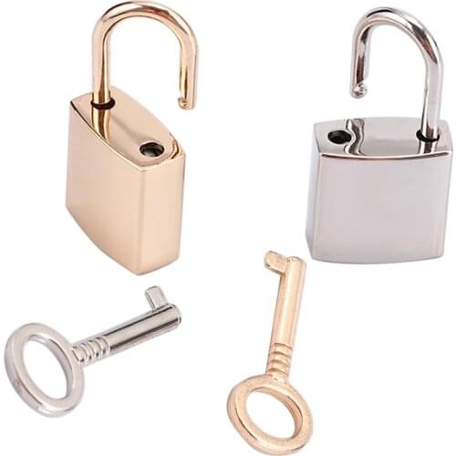 1Pcs Mini Archaize Padlocks Key Lock With Key Supplied Gold Silver Color for Jewelry Box Storage Box Diary Book Good Quality