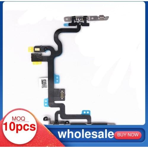10 Power Flex Cable with Metal For iPhone 5 5S SE 6 6S 7 8 Plus X XR XS Max Volume Switch On Off Button Spare Part Replacement