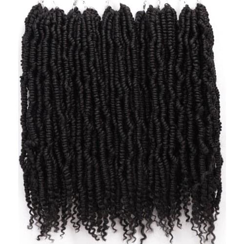14 Inch Bomb Twist Crochet Braids Synthetic Spring Twist Kinky Curly Hair Extensions Ombre Brown Black For Afro Women