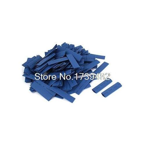 250pcs Blue 8mm Dia Polyolefin 2:1 Heat Shrink Tubing Wire Wrap Sleeve 55mm