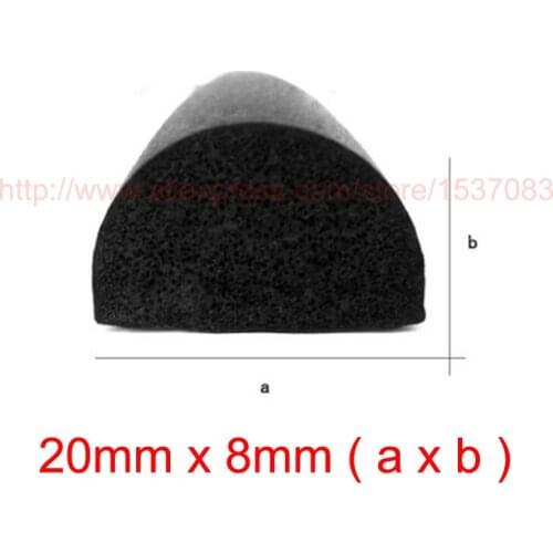 3m x 20mm x 8mm self adhesive rubber foam cabinet door window sealing strip