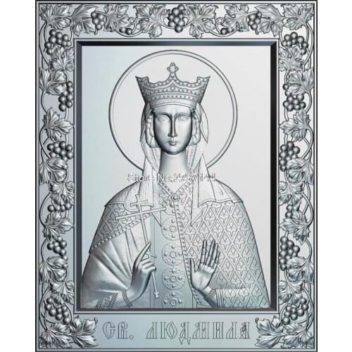 Icon of the Holy Martyr Ludmilla 3d model for cnc STL format Religion 3d Relief Model STL Router 3 axis Engraver ArtCam