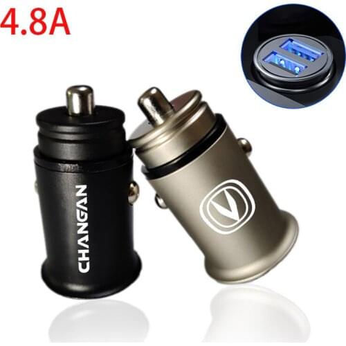 4.8A Metal Dual USB Phone Charger Car Charger Mobile Phone Adapter For Changan CS15 CS55 CS85 CS95 Eado Hunter Oshan V7 Benni