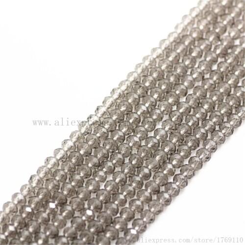 Isywaka Gray Color 1800pcs 2mm Rondelle Austria faceted Crystal Glass Beads Loose Spacer Round Bead for Jewelry Making