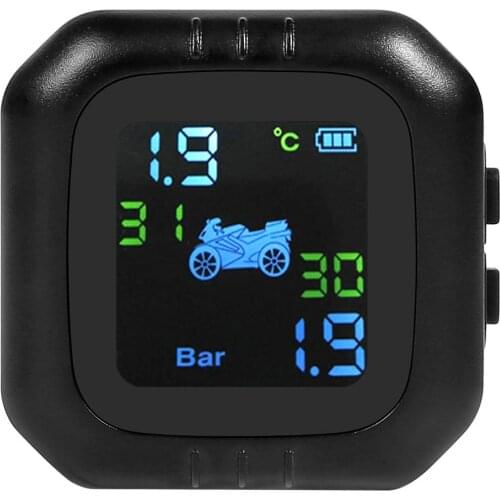 DC 5V Motorcycle Wireless Tire Pressure Monitoring System TPMS External Tire Sensor Frequency 433.92 MHz + 20.00 MHz Black
