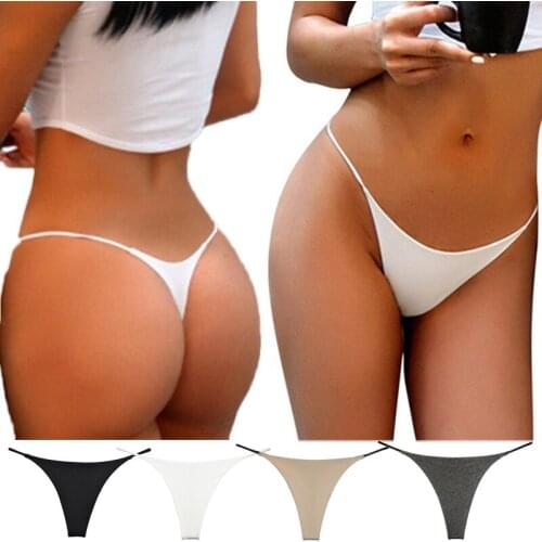 Seamless Sexy G String Thongs Panties Thin Low Waist Double Strap Thong Panties Women Lingerie Ladies Underpants Panty Intimates