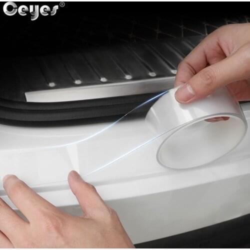Ceyes DIY Car Accessories Protector Nano Sticker Tape Door Sill Strip Side Door Moulding Guard Edge Protector Cover Auto Styling