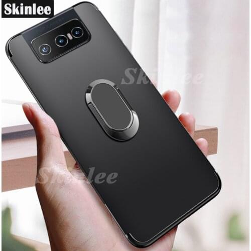 Skinlee Case For Asus Zenfone 7 Ultra Thin Back Matte With Magnetic Attraction Ring Soft Cover For Zenfone 8 Flip Case