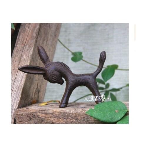 European retro cast iron style courtyard home decoration cast iron happy country boutique display Resin handmade elven old man