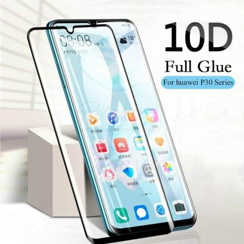 10D Curved Tempered Glass For Huawei P30 pro Lite light Screen Protector For Huawei huavei p 30 p30lite p30pro Protection Glass