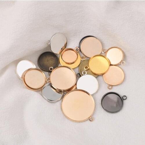 20Pcs 14 16 18 20 25 mm Round Cabochon Base Tray Bezels Blank Setting Bracelet Pendant For DIY Jewelry Making Findings Supplies