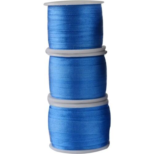 291 Palace Blue 100% Real Pure Silk Embroidery Ribbon Handcraft,Double Face Taffeta Silk Tape 2/4/7/10/13/25mm,10/30/100m pk