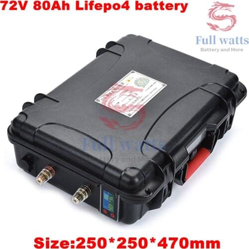 72V 80Ah Lithium Battery with BMS and Capacity Display for Solar Energy Storage Caravan Autocaravans Sightseeing Car + 5A Charge