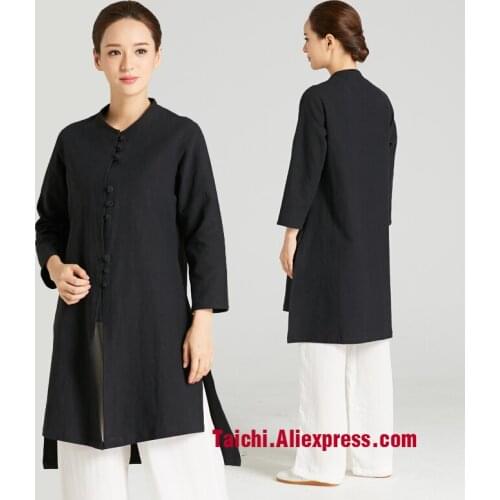 Flax Tai Chi uniform Taiji Boxing Performance Clothing linen Kung Fu Suit Women Uniform Chinese style(top+pants)