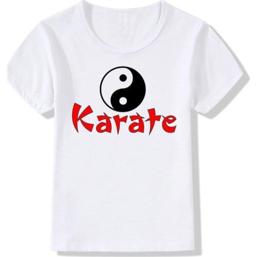 Baby Boys Girls Karate KICK MMA SHOTOKAN Fashion T shirt Children Kanji Casual Summer Tops Kids Clothes