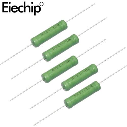 RX21 Wirewound Resistor 5PCS 10W 5% 0.1R 1R 2R 4.7R 10R 22R 47R 100R 470R 1K 1.5K 2.2K 4.7K 10K 15K ohm new Electronic resistors