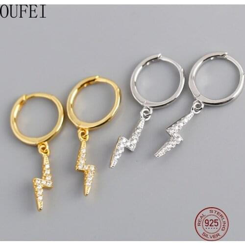 OUFEI Simple Drop Earrings Lightning 100% 925 Sterling Silver Small Earring For Women Fashion Earrings Fine 2020 New Jewelry