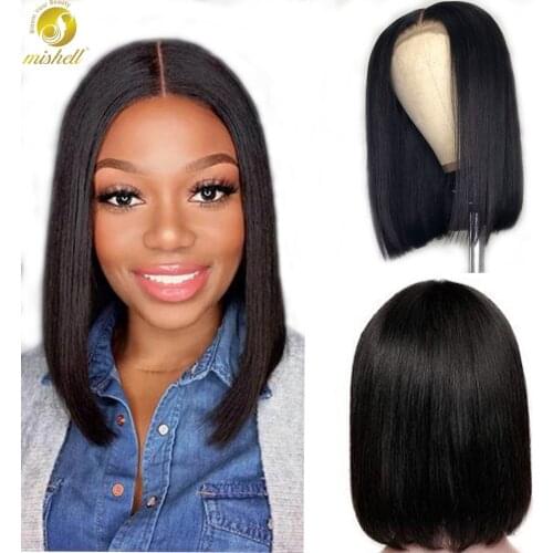 Straight Bob Human Hair Wigs 4X4 Straight Bob Wig For Women Remy Lace Closure Bob Wigs With Baby Hair