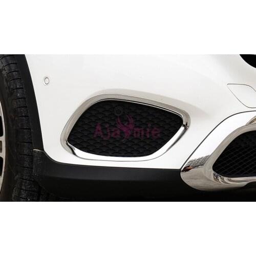 Front Reflector Fog Light Lamp Cover Sticker Decoration Moulding Trim For Mercedes Benz GLC 2016 2017 2018 Car Accessories