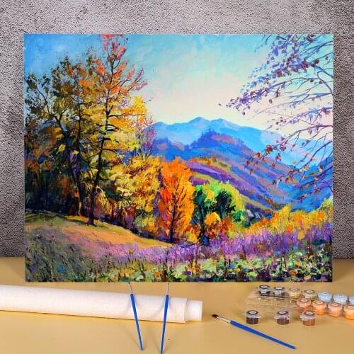 Landscape Sunny Autumn DIY Painting By Numbers Complete Kit Oil Paints 50*70 Canvas Painting Handmade Adults Wholesale