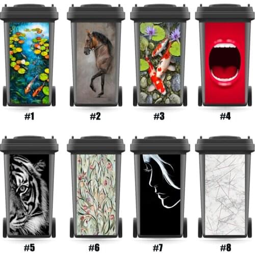 Popular DIY Rubbish Bin Sticker Wallpaper Mural Wall Stickers Home Decor Kitchen Accessorry Decals Renew 3d Sticker HD Printing