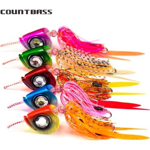 5PCS Countbass 100g 3.5oz Ultimate Slider Jig Tai Rubber Kabura Fishing Lure Rigged VMC Assist Hook Madai Jigging Salty Rubber