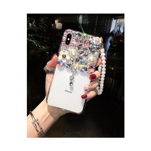 Luxury Bling Glitter pearl Pendant Diamond Clear Soft TPU Phone Case for Xiaomi Redmi Note8 Note7 Pro Note8T For Redmi 8 7 Case
