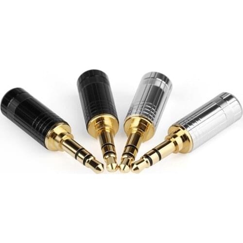 Earphone Plug 3.5 mm Jack 1/8" 3 Poles Stereo 3.5mm Headset Male Audio Adapter Wire Connector Solder Gold Plated Black Silver