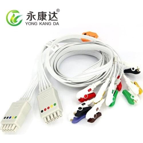 Compatible GE Nihon Kohden disposable ekg leadwires 10leads IEC clip