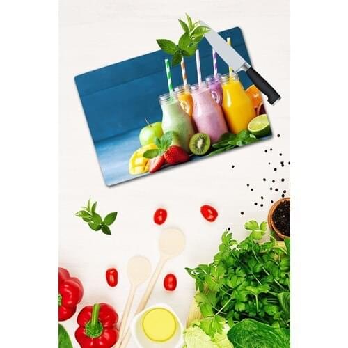 Glass Cutting Board Drink Milkshakes Patterned Glass Cutting Plate heat Resistant Glass 20x30 Chopping Block Glass High Quality print