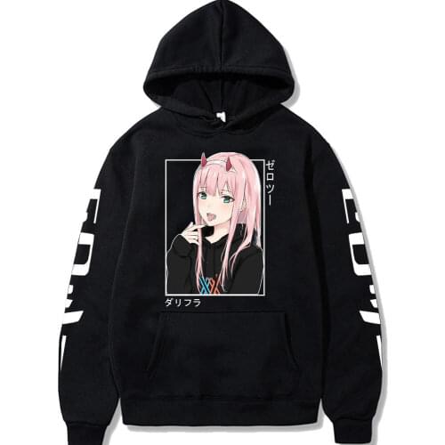 Anime Darling In The Franxx Zero Two Hoodies Harajuku Casual Streetwear Graphic Sweatshirts Unisex Hoody