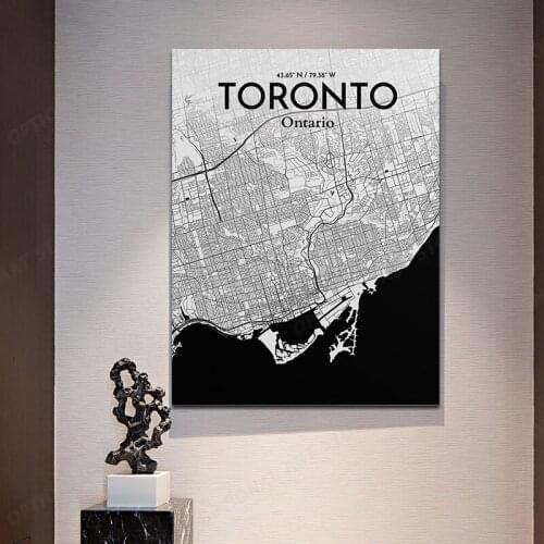 TORONTO CITY MAP Canvas Painting Poster Art Picture Wall Decoration Home Decor HD Print Morden Style