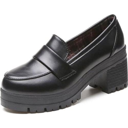 PU High Heels Womens Loafers 2021 Platforms Shoes Woman Pumps Designer Shoes Women Sneakers Ladies Black Heel Shoe Fashion New