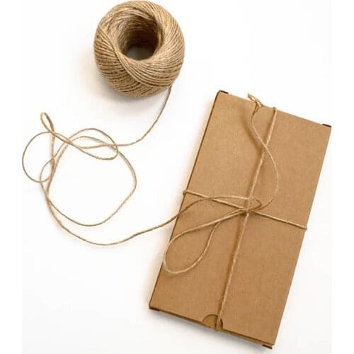 100m Natural Vintage Jute Rope Wrap Cord String Twine Burlap Braided Ribbon Crafts DIY Cat Climbing Frame Home Decoration String