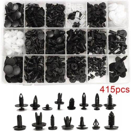 415Pcs Plastic Portable Convenient Fashion Brand New Car Door Trim Clip Bumper Rivets Screws Panel Push Fastener Kit#265986