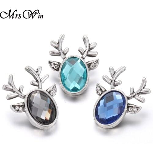 6pcs/lot New Christmas Snap Jewelry 18mm Snap Buttons Santa Claus Deer Snowflake Snaps Buttons Fit Leather Snap Bracelet Bangle