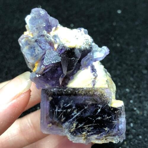 81gNatural violet blue fluorite mineral specimen stone home decoration aura healing round vein teaching CRYSTAL QUARTZ GEM