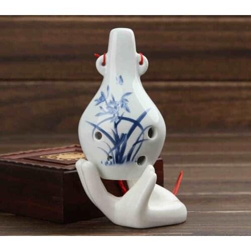 AC 6 Hole Ocarina Flute Ceramic Mini Ocarina Wind Musical Instrument Alto C Handmade Ocarina Flauta