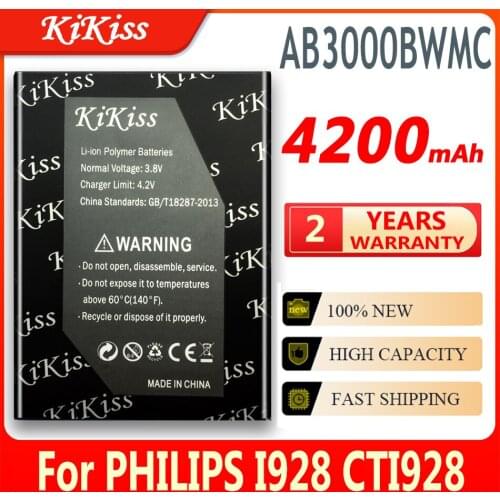 KiKiss AB3000BWMC 4200mAh For PHILIPS Xenium I928 CTI928 Smart Phone High Capacity Battery