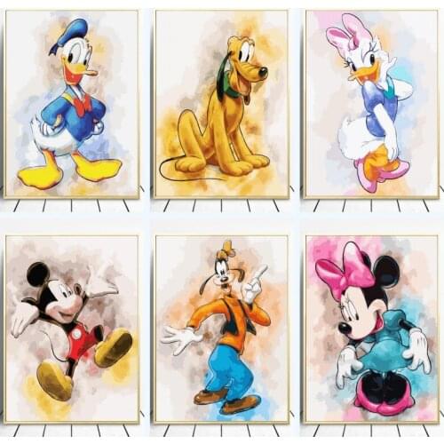 5D DIY Diamond Painting Disney Mickey Mouse and Donald Duck Diamond Embroidery Cross Stitch Rhinestones Mosaic Home Decor