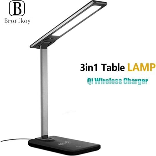 Qi Wireless Charger Fast Table Lamp for iPhone 8Plus X XR 11 Xs Pro Samsung S10 S9 S20 Note 10 8 Charging Stand Night Light Pad