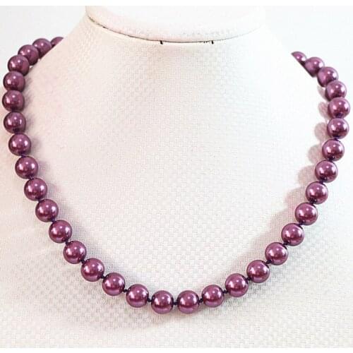 4 color shell simulated-pearl beads chain necklace for women 8mm 10mm 12mm 14mm elegant chain choker elegant jewelry 18inch B637