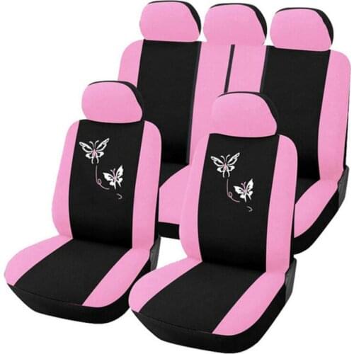 1 Sets universal Butterfly Fashion Style Front Rear Universal Car Seat Covers Luxury Cute Pink car styling