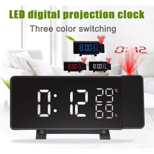 Digital Projection Alarm Clock FM Radio Dimmable LED Projector Christmas Gift FBE3