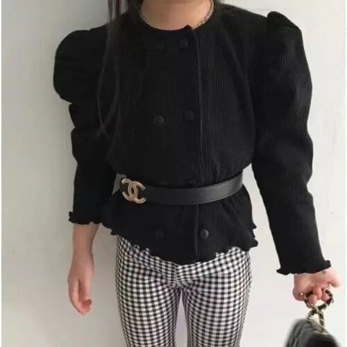 Outerwear Coat Jackets Full Sleeve O-neck Solid Regular Heavyweight Cotton New Fashion Spring Autumn Girls Clothes for Kids