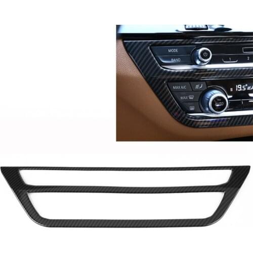 For BMW 5 Series G30 2017-2018 Carbon Fiber Style Car Center Air Condition Frame Cover Trim Car Styling Accessories
