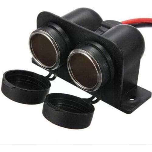 Two-Way 12V Car Cigar Cigarette Lighter Double Power Parts Waterproof Replacement Interior Parts Auto Adapter Car Socket V9K1