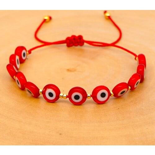 GO2BOHO Bracelets Jewelry 2020 New Turkish Evil Eye Beads Bracelet Women Red Cotton Mujer Moda Handmade Trendy Rope Pulseras